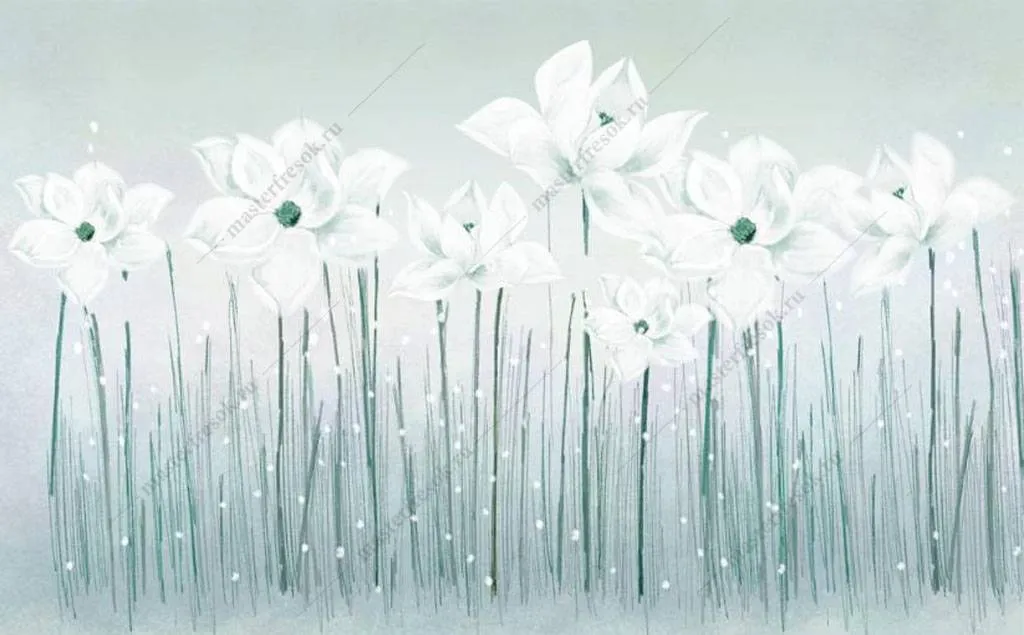 Фотообои в интерьере цветочное поле  15-924 фото