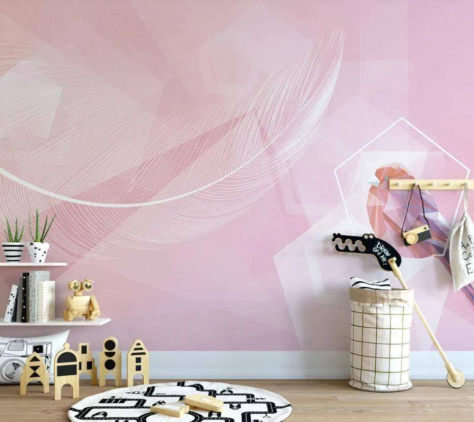 Фотообои в интерьере детские абстракция розовая  15-361 фото