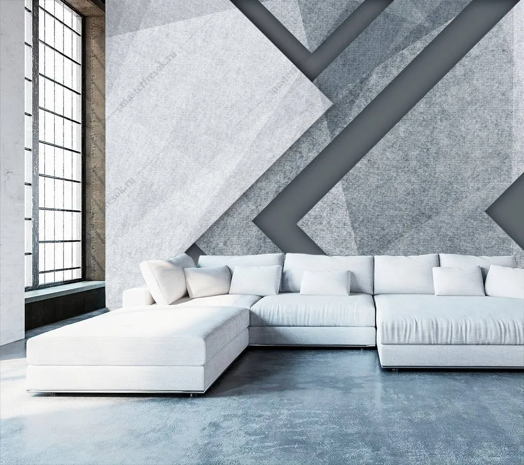 Фотообои в интерьере 3д бетон  10-680 фото