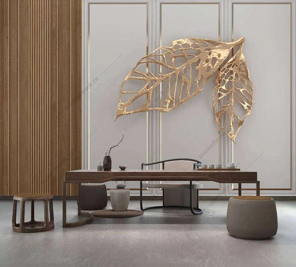 Фотообои в интерьере осенний лист  16-094 фото