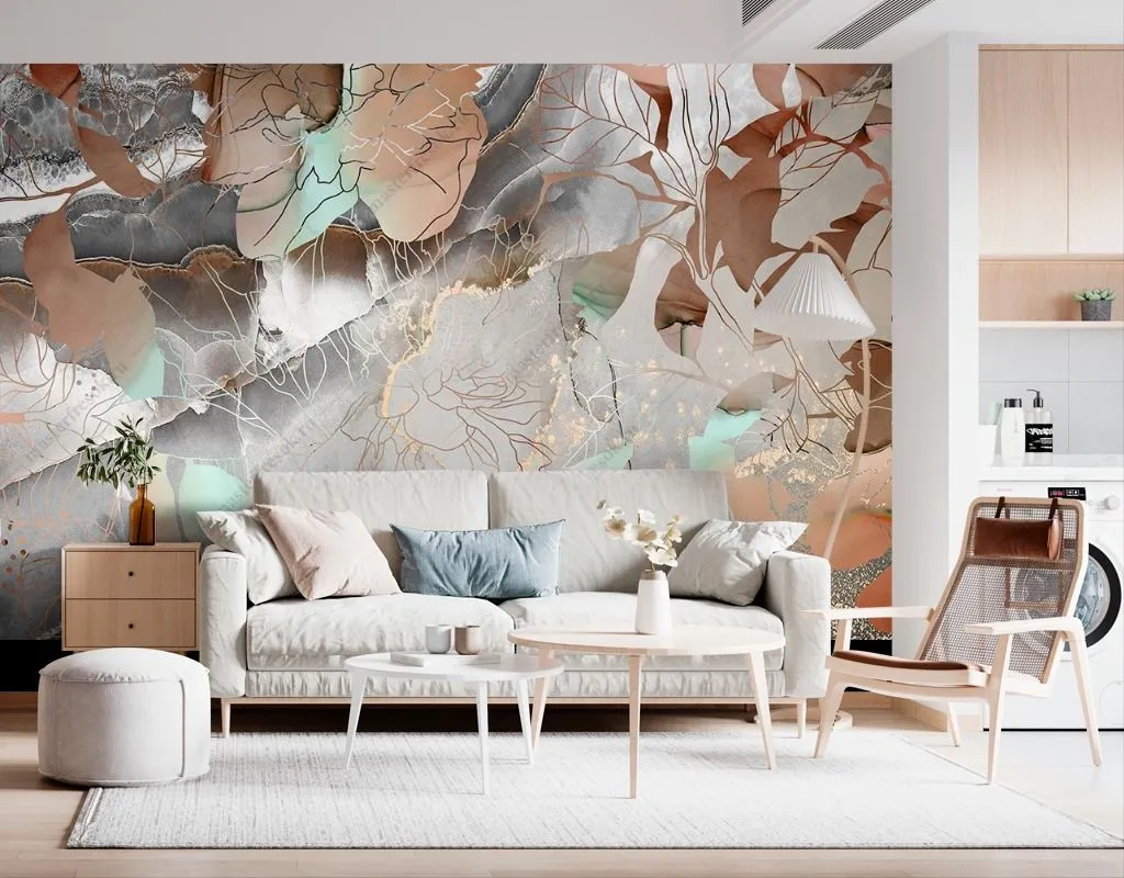 Фотообои в интерьере абстрактные лепестки  9-1618 фото
