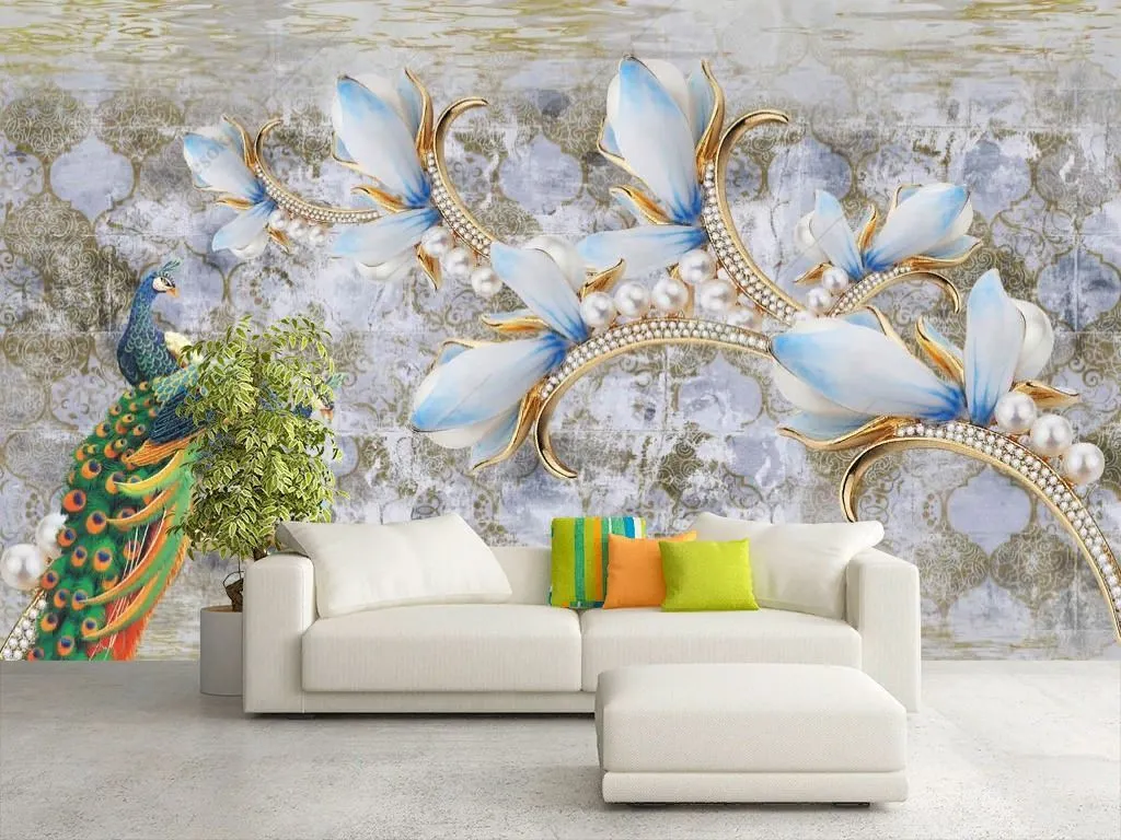 Фотообои 3д Голубые драгоценности  10-908