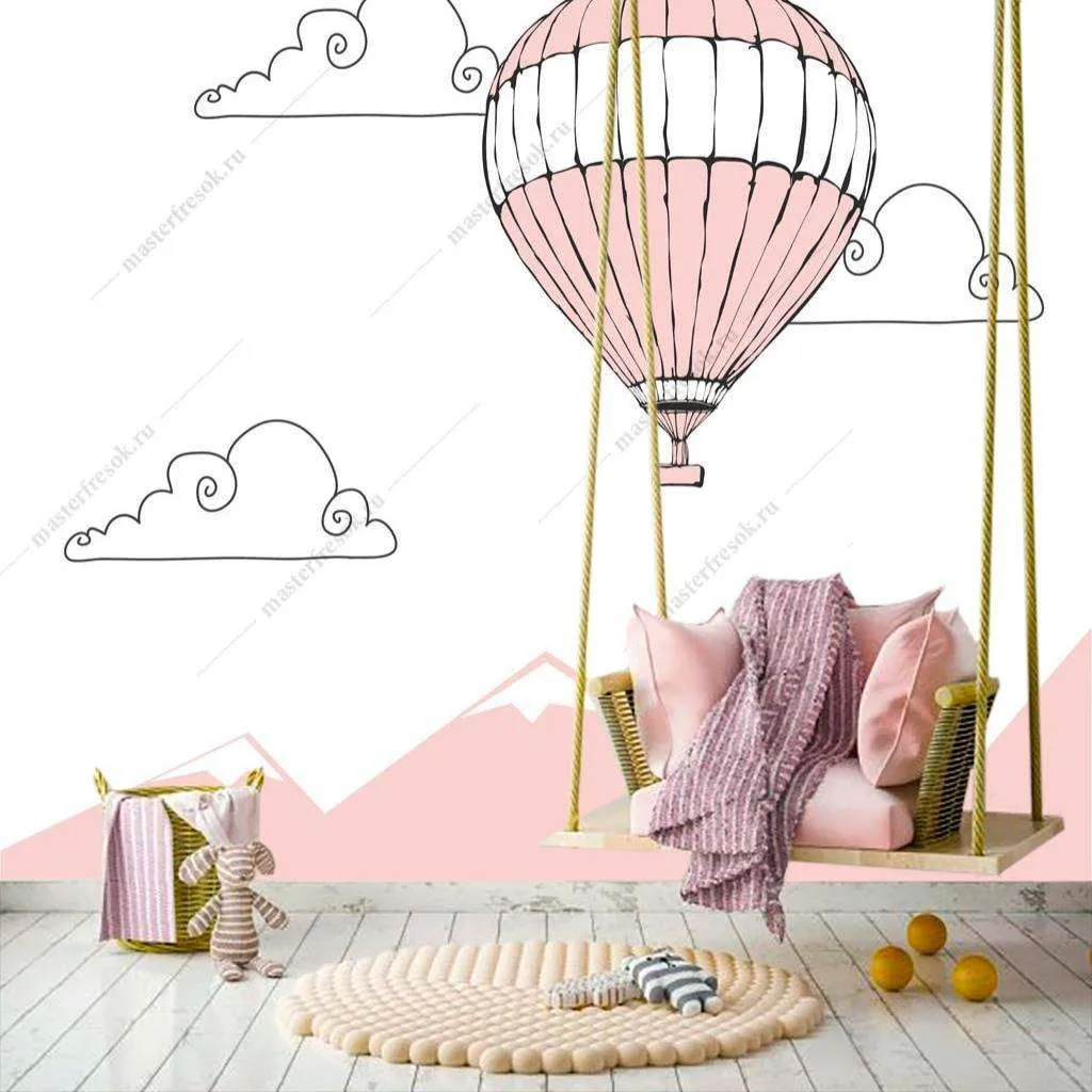 Фотообои в интерьере шар в облаках  12-826 фото