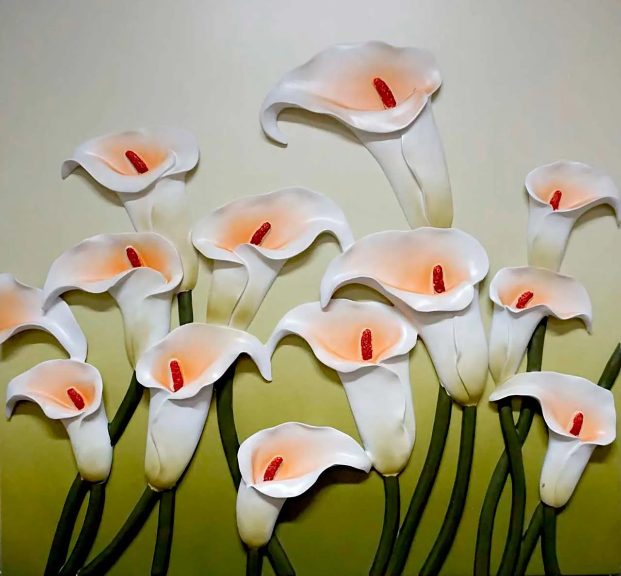 Фотообои в интерьере каллы рисунок 3д  9-155 фото