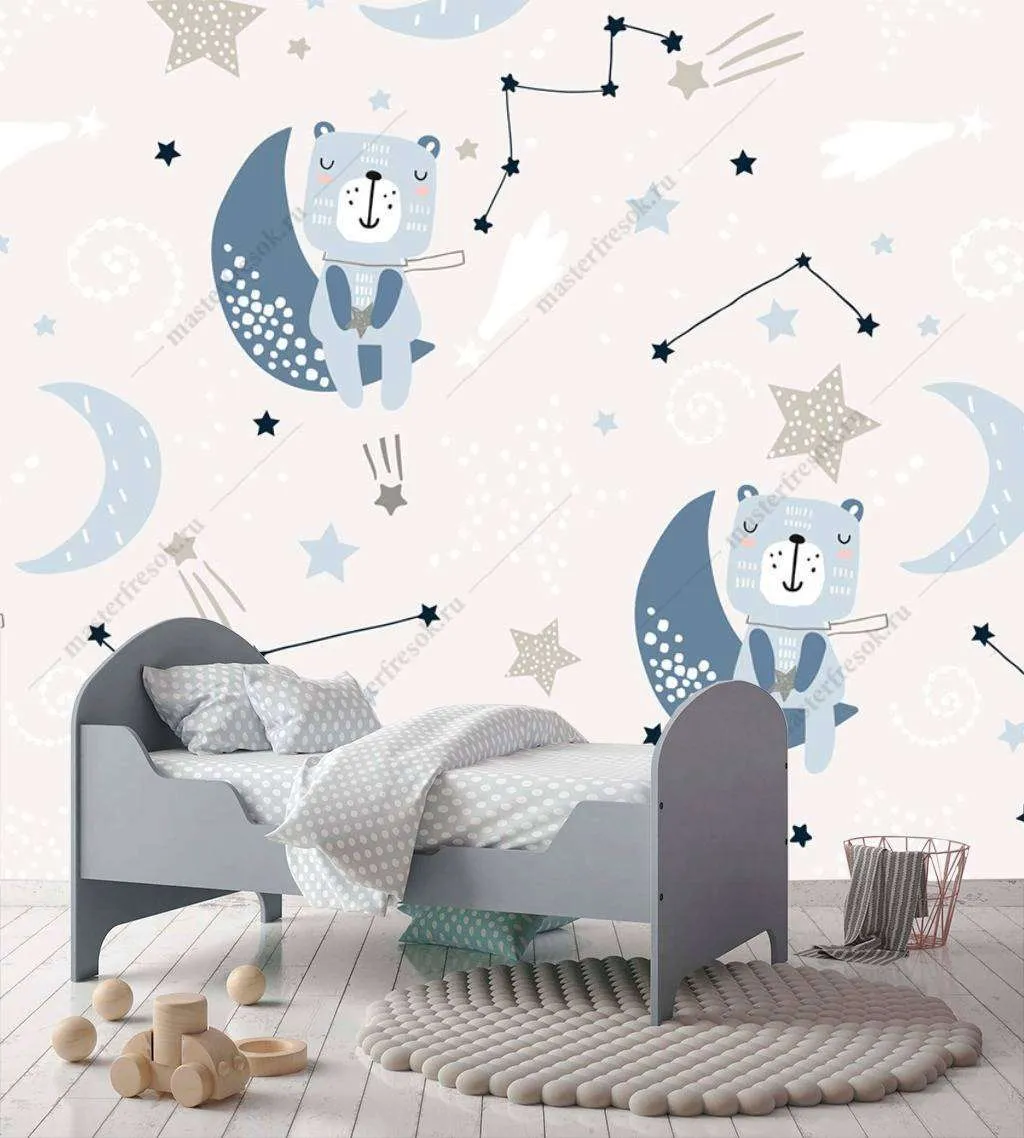 Фотообои Космос и мишки  12-753