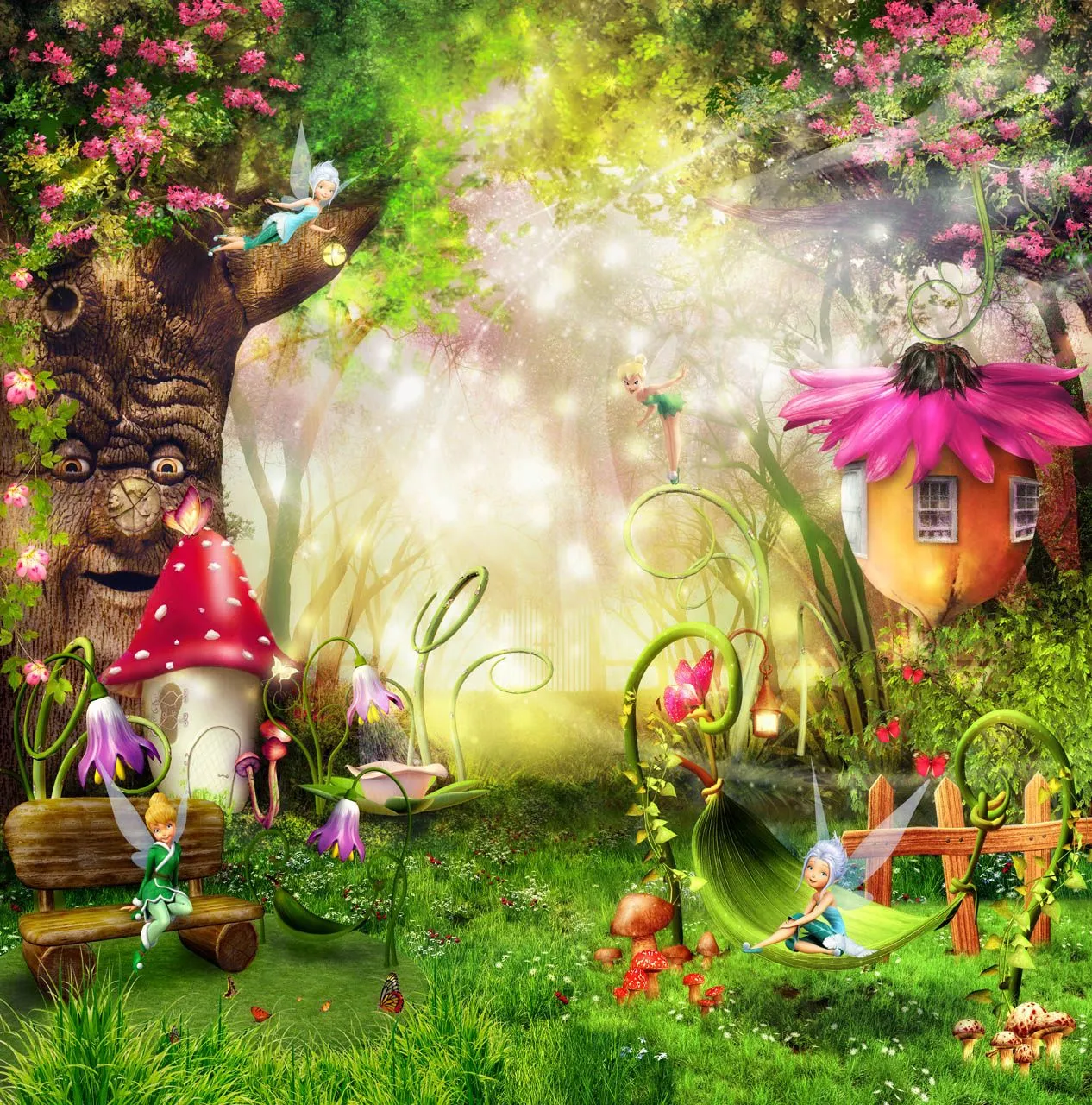 Фотообои в интерьере сказочная полянка  19-0086 фото