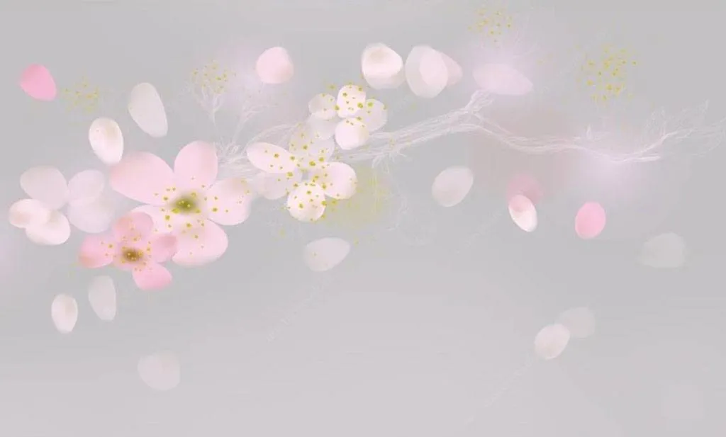 Фотообои в интерьере акварельная сакура  15-736 фото