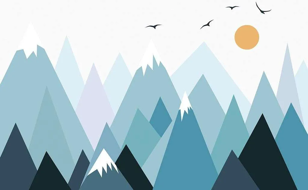 Фотообои в интерьере стильные горы в детскую  14-347 фото