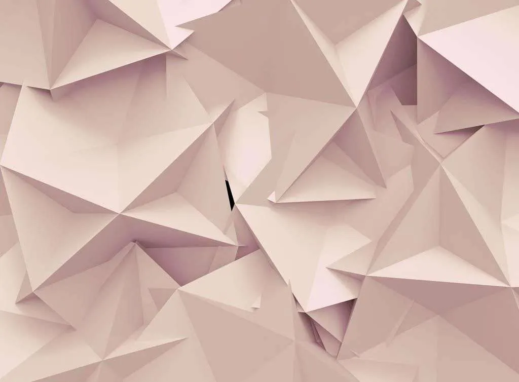 Фотообои в интерьере розовая 3д геометрия  9-1304 фото