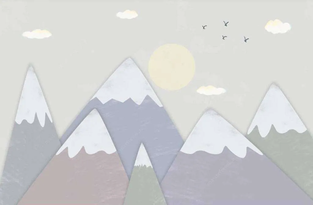 Фотообои в интерьере зимние горы  15-643 фото