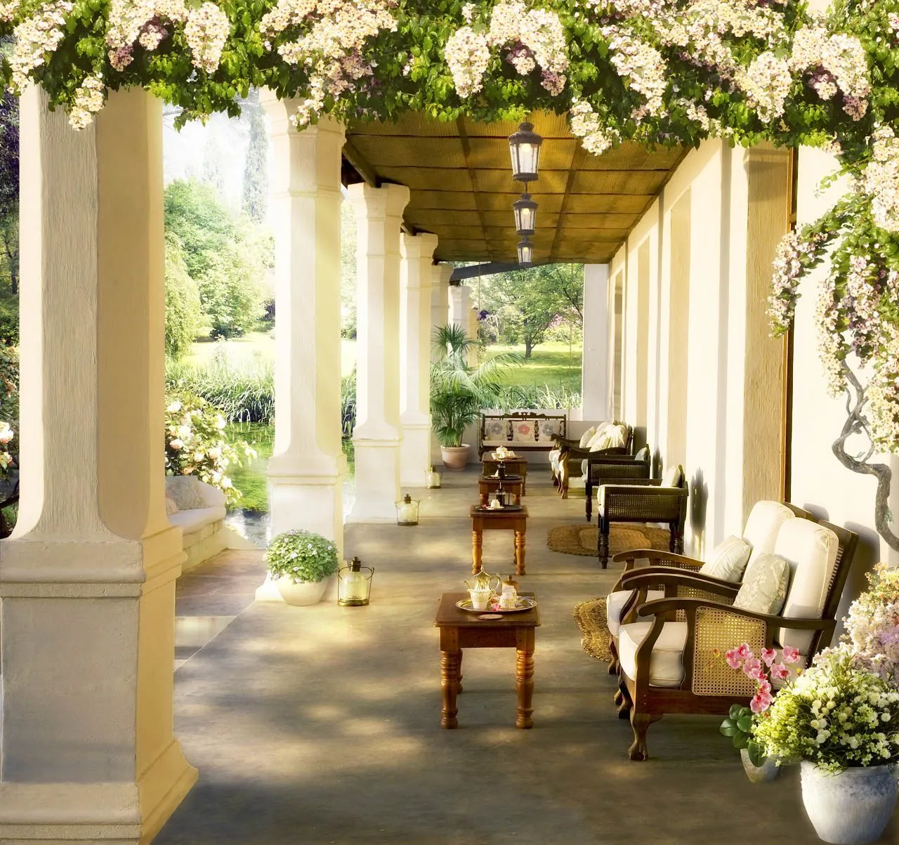 Фотообои в интерьере аркада белая  19-0041 фото