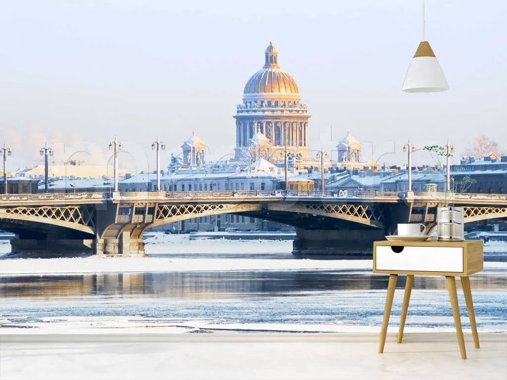 Фотообои в интерьере благовещенский мост  9-629 фото