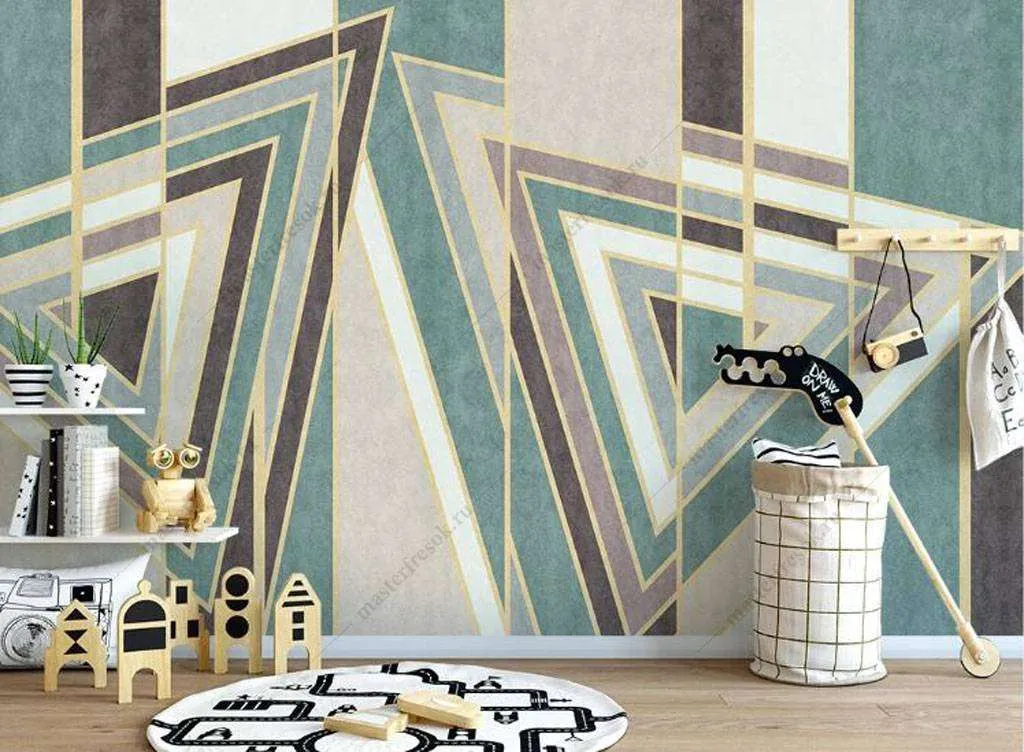 Фотообои в интерьере геометрия как искусство  16-103 фото