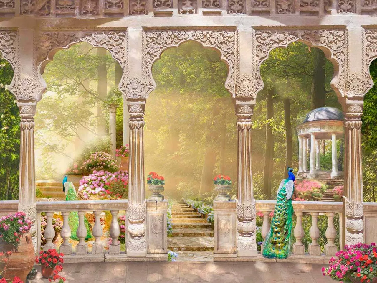 Фотообои в интерьере римская беседка  5-092 фото