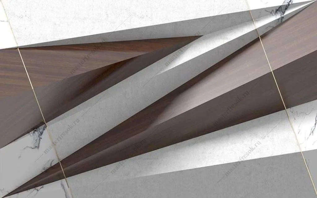 Фотообои в интерьере объемный треугольник  16-081 фото