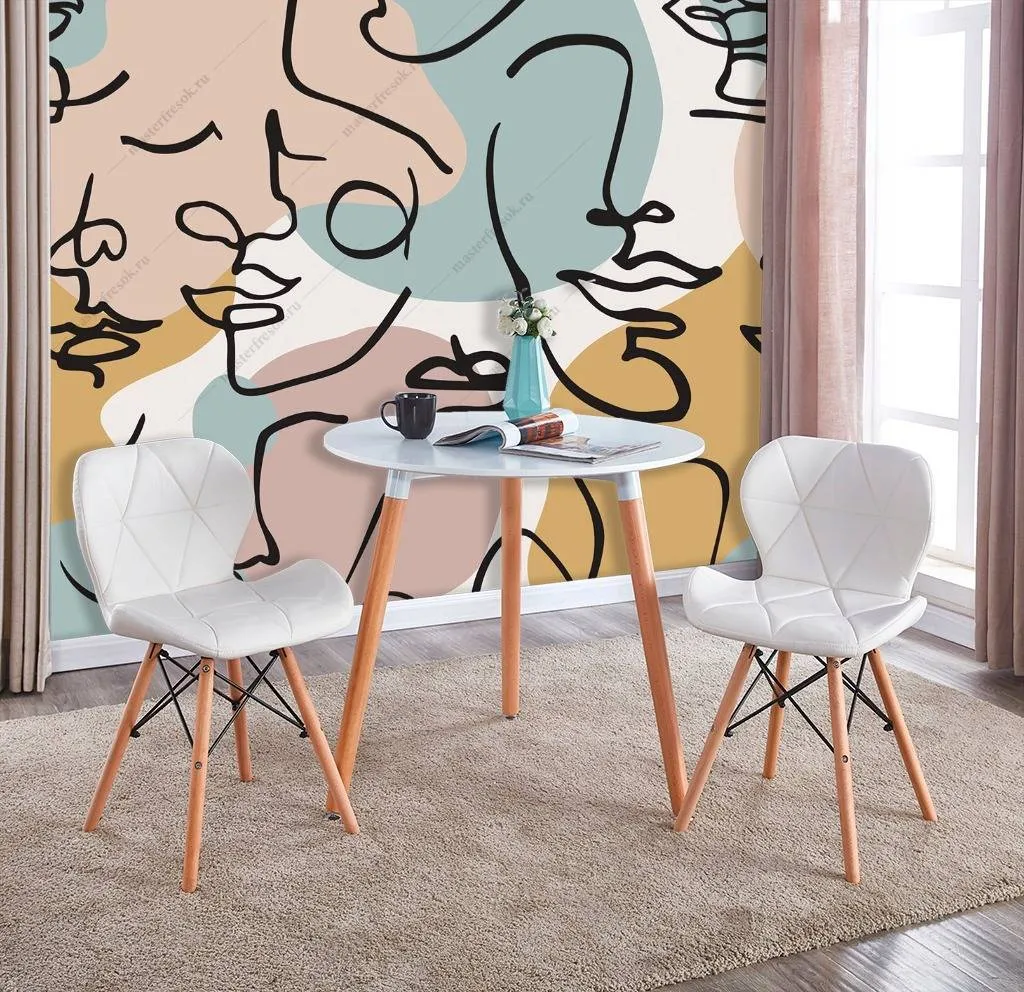 Фотообои в интерьере абстрактный портрет  9-1125 фото