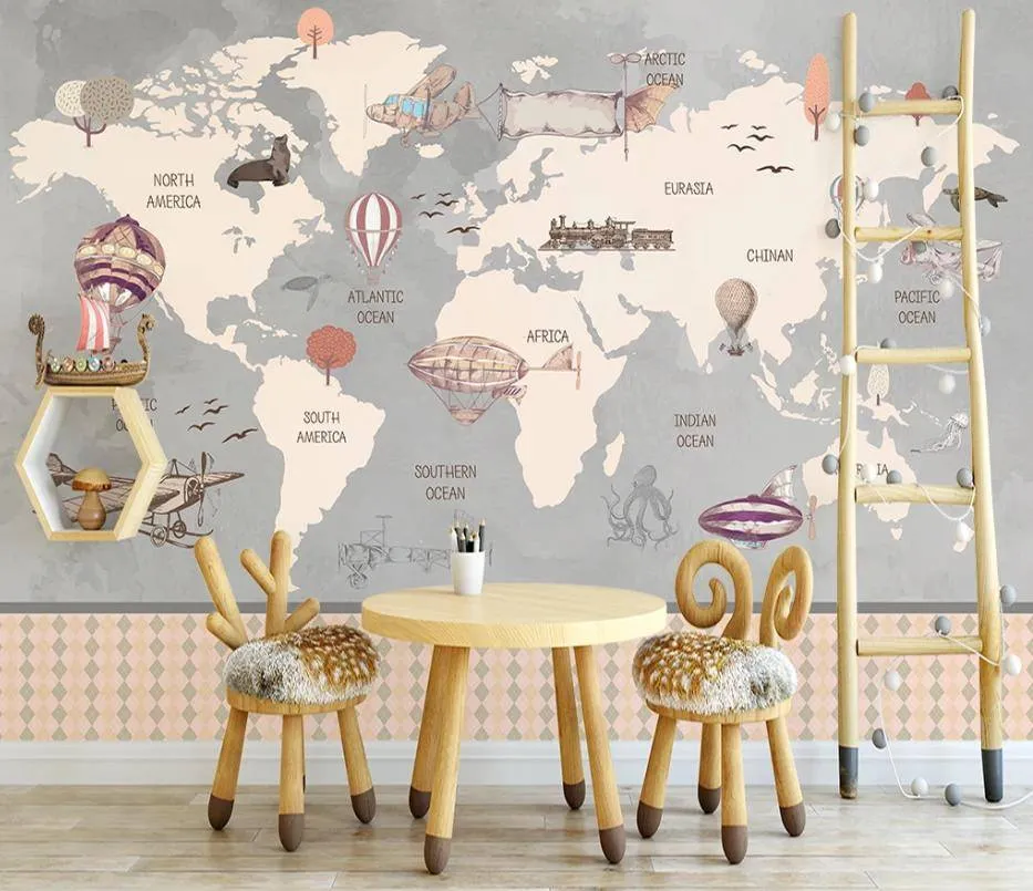 Фотообои Карта с дирижаблями  15-292