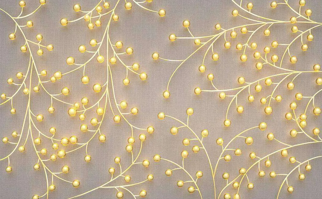 Фотообои в интерьере трехмерные золотые частицы  15-428 фото