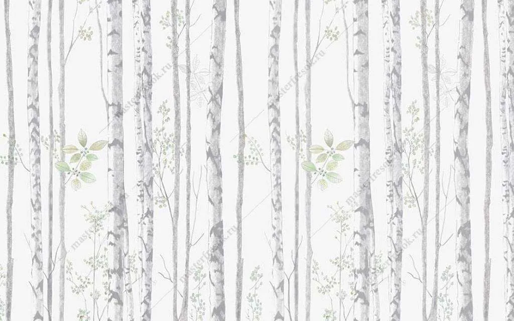 Фотообои в интерьере дымчатый лес  15-987 фото