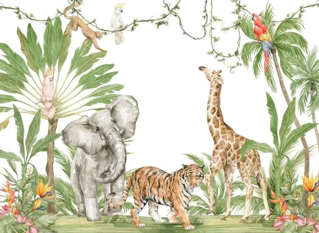Фотообои в интерьере тропические животные для детей  12-1659 фото