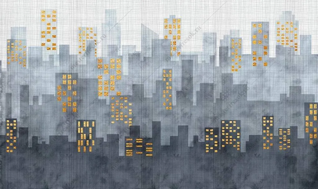 Фотообои в интерьере ночной город  15-863 фото