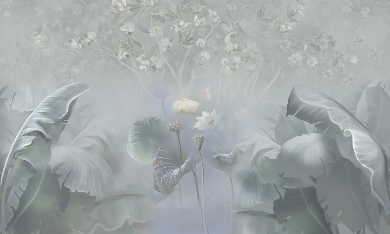 Фотообои в интерьере таинственный лотос  13-528 фото