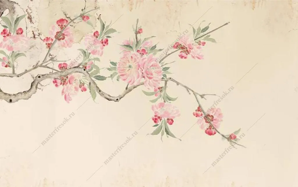 Фотообои в интерьере сакура  15-920 фото