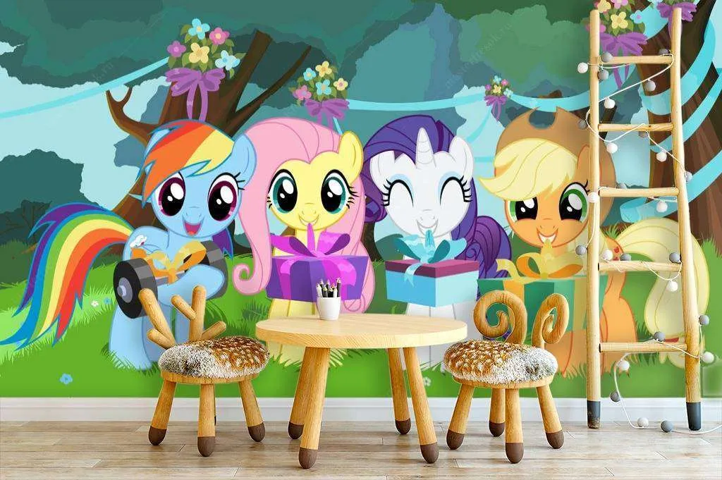 Фотообои в интерьере пони в лесу  12-609 фото