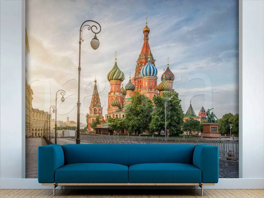 Фотообои Вечерний вид на Москву 3д  9-420