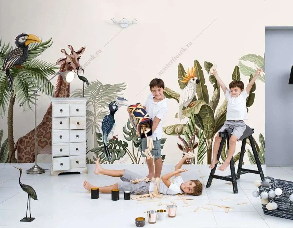 Фотообои в интерьере звери тропиков  12-1393 фото