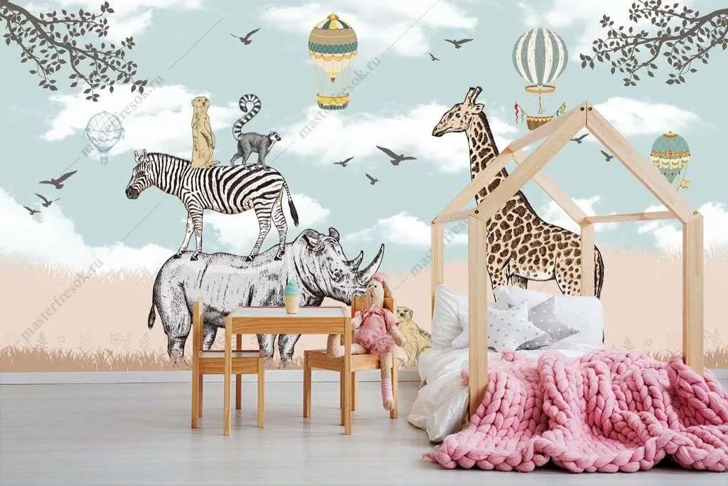 Фотообои в интерьере сафари животные  14-261 фото