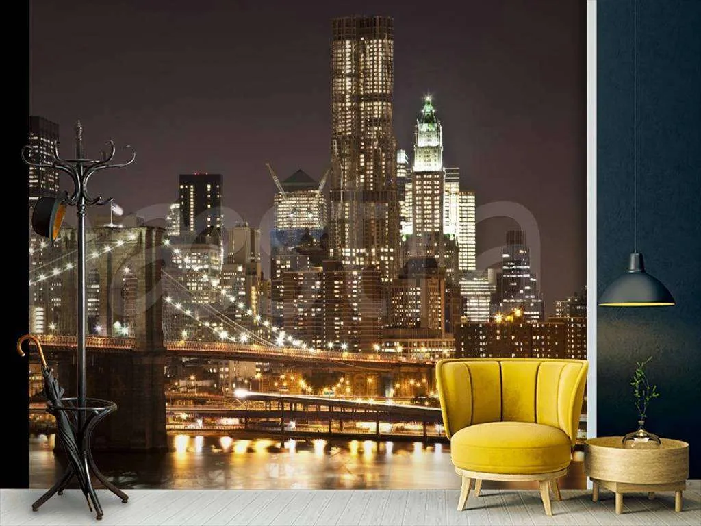 Фотообои Ночной мост Нью Йорка  9-803