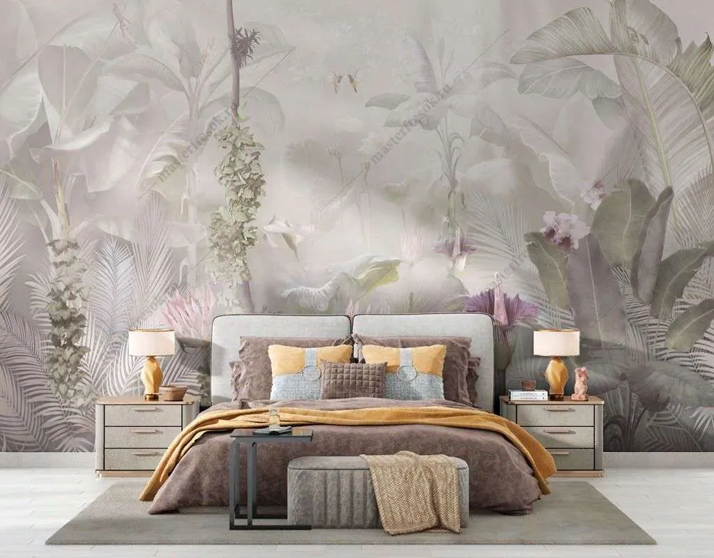 Фотообои в интерьере тропические растения  13-598 фото