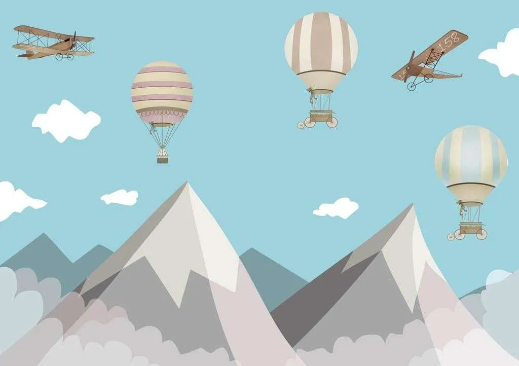 Фотообои в интерьере 3д горы и шары  12-829 фото