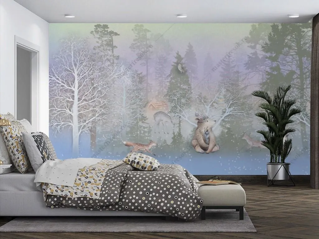 Фотообои Сказочный зимний лес  13-484