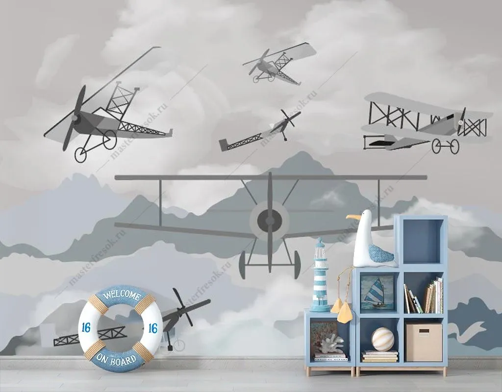 Фотообои Авиация в горах  14-383