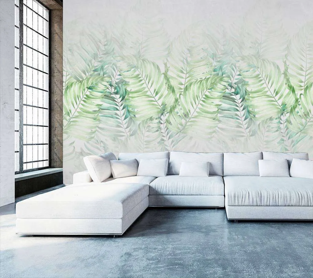 Фотообои Папоротник нежно-серый  13-054