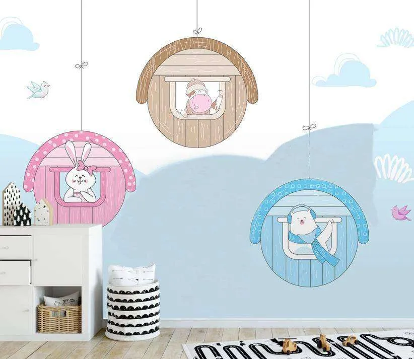 Фотообои в интерьере домики круглые  15-063 фото