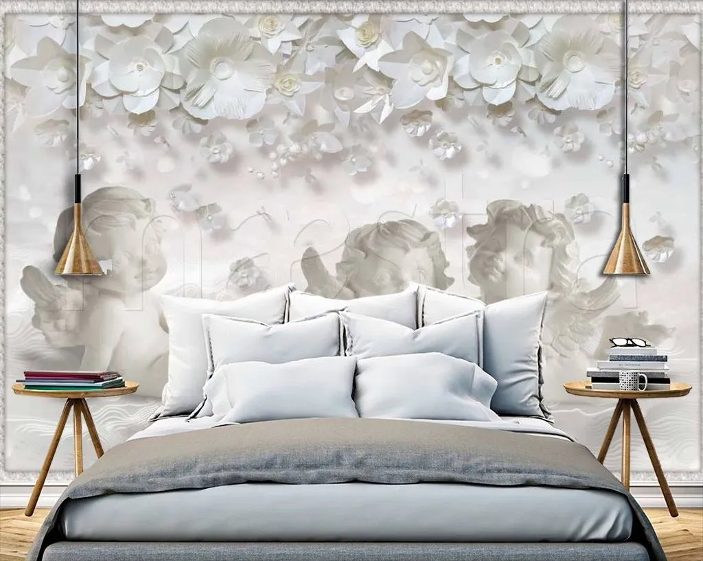 Фотообои в интерьере фигурки ангелов  7-454 фото