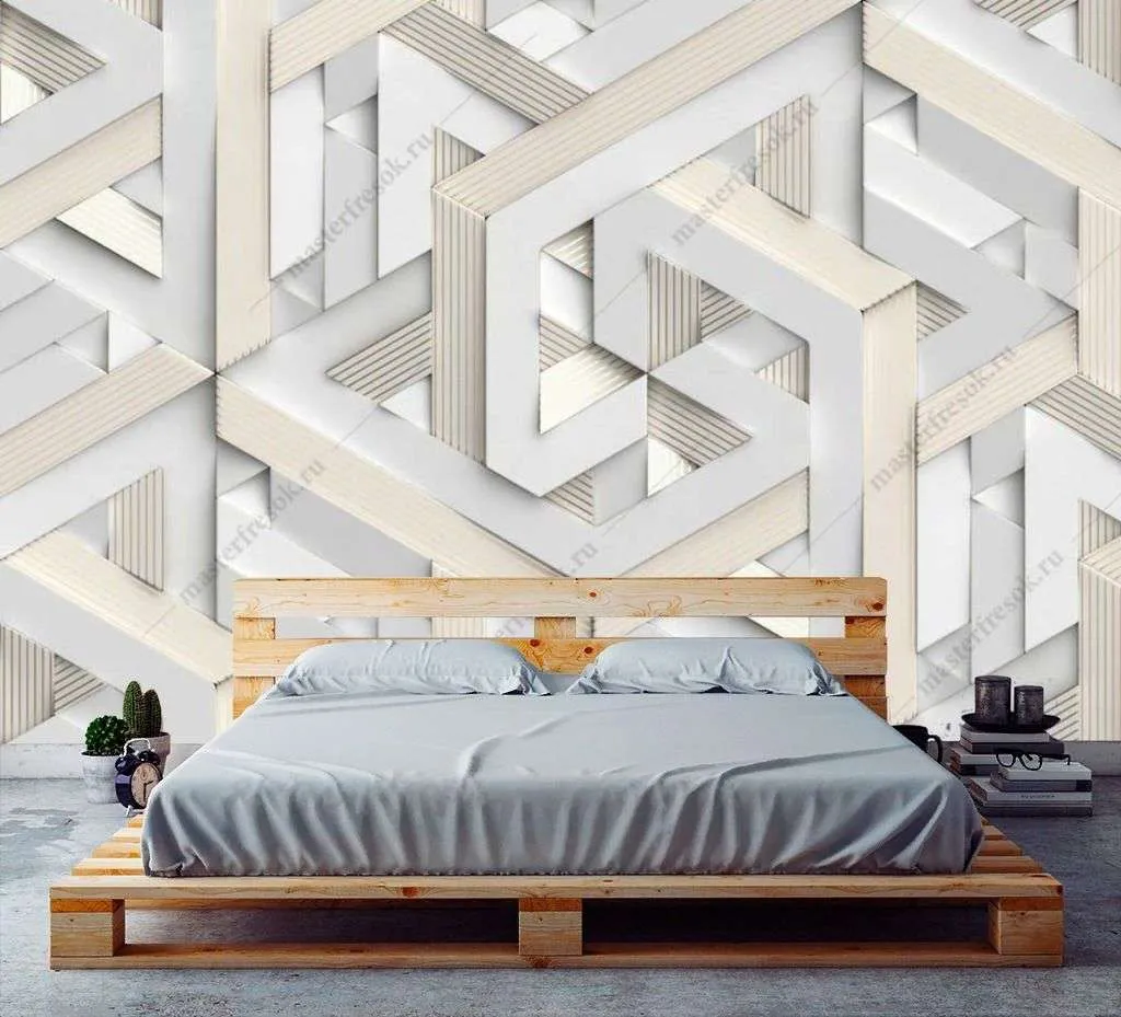 Фотообои в интерьере объемные линии  9-1576 фото