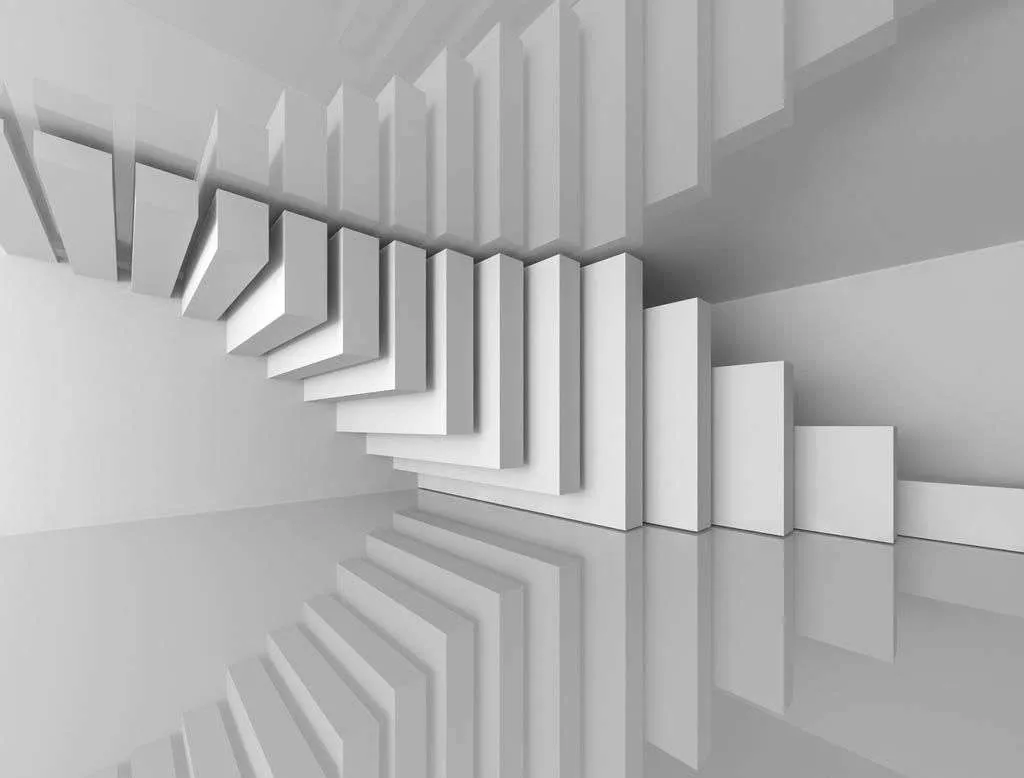 Фотообои в интерьере 3д зеркальная геометрия  10-795 фото