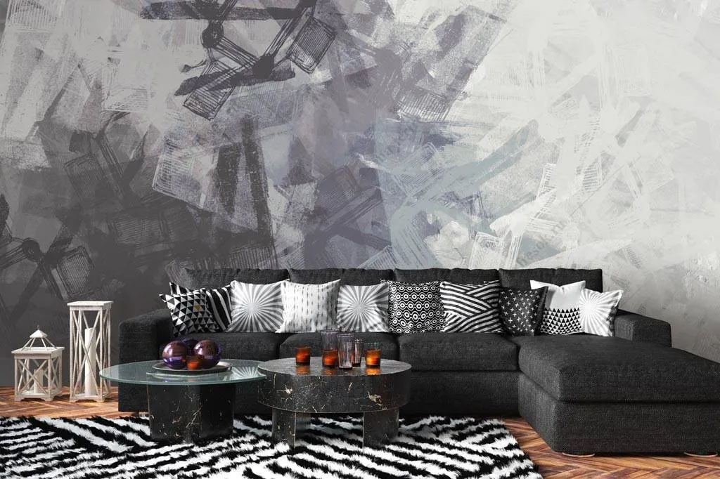 Фотообои Синяя монохромная абстракция  9-1339