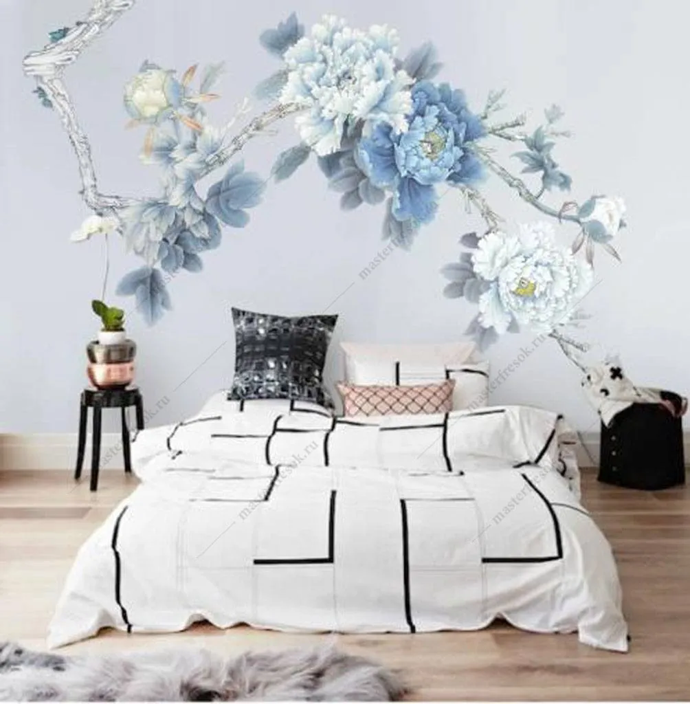 Фотообои Синие цветы  15-922