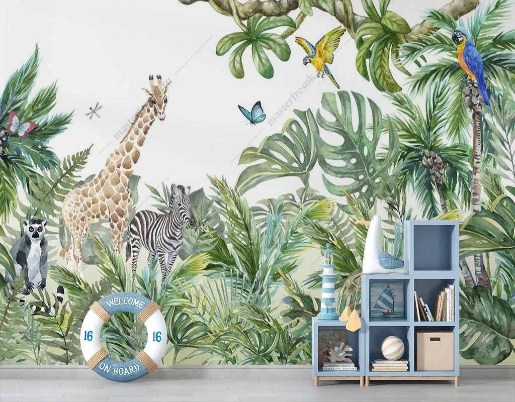 Фотообои Жираф в тропическом лесу  14-500