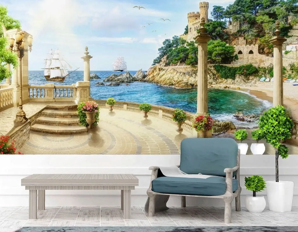 Фотообои Замок на морском утесе  19-0068