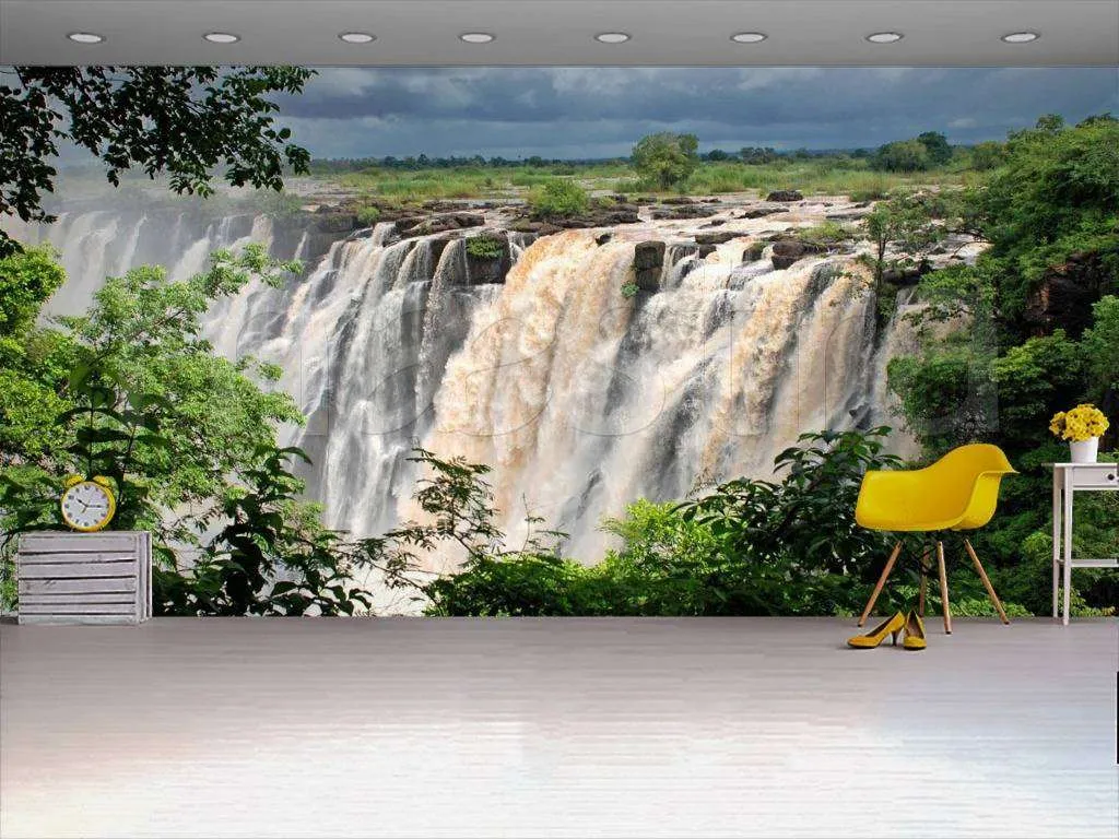 Фотообои в интерьере водопад могучий  9-853 фото