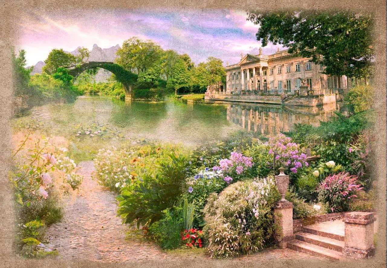 Фотообои в интерьере парк с видом на реку  5-006 фото