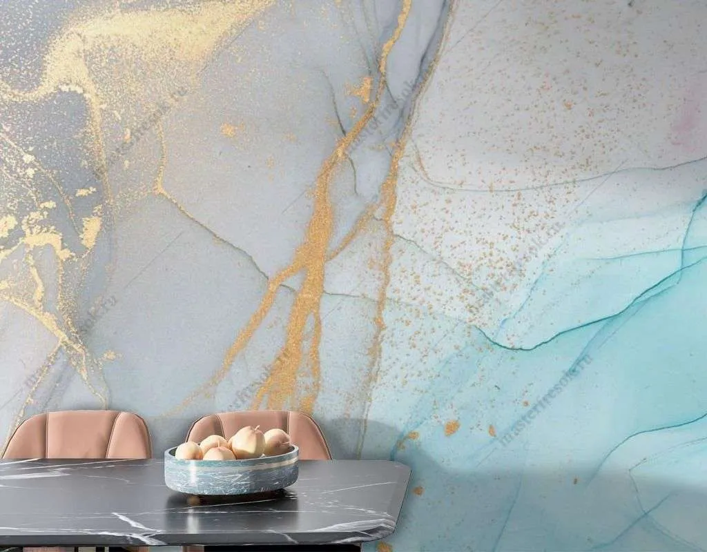 Фотообои в интерьере синий мраморный фон  9-1532 фото