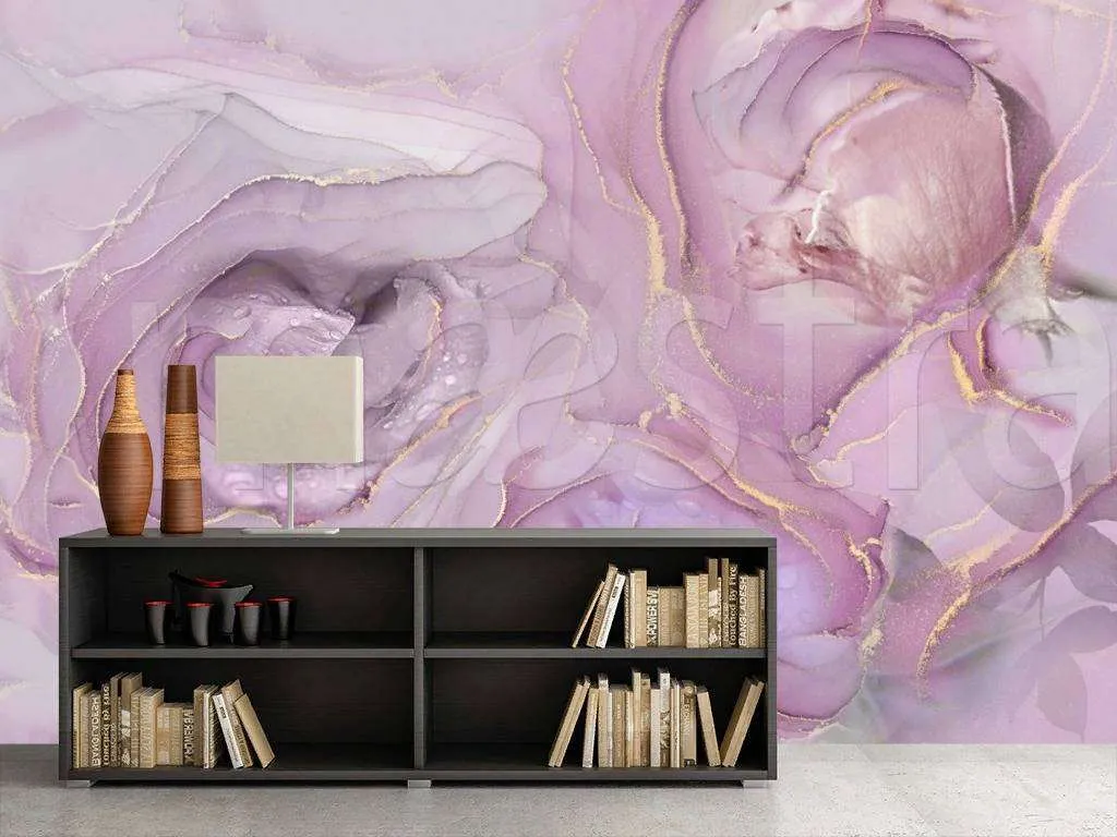 Фотообои в интерьере розовый арт  7-998 фото