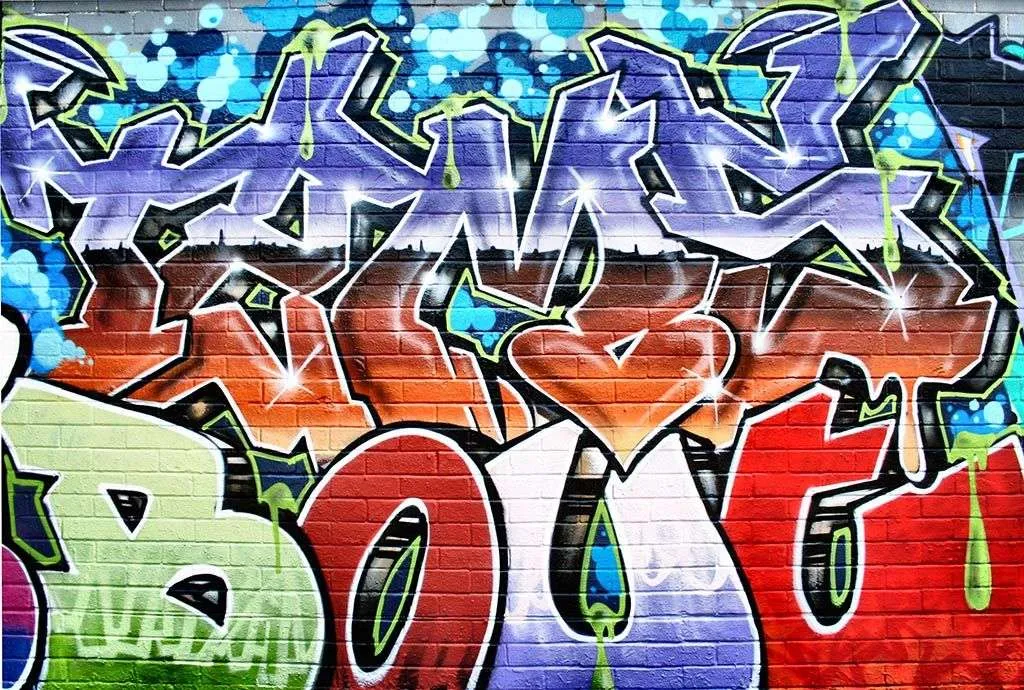 Фотообои в интерьере граффити градиент  12-1268 фото